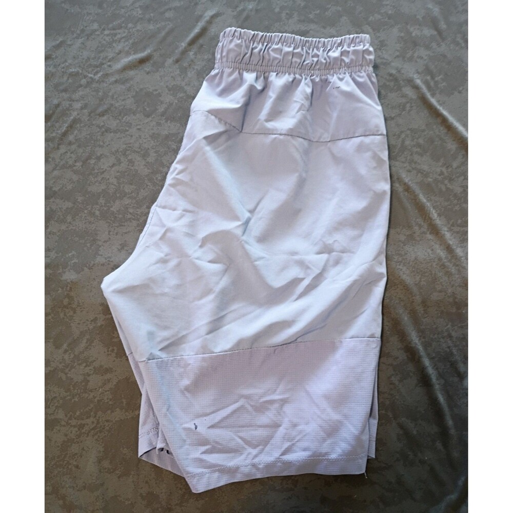 Light Blue Athletic Quick-dry Shorts Polyester Spandex Elastic Waist Men Size M - Picture 5 of 5